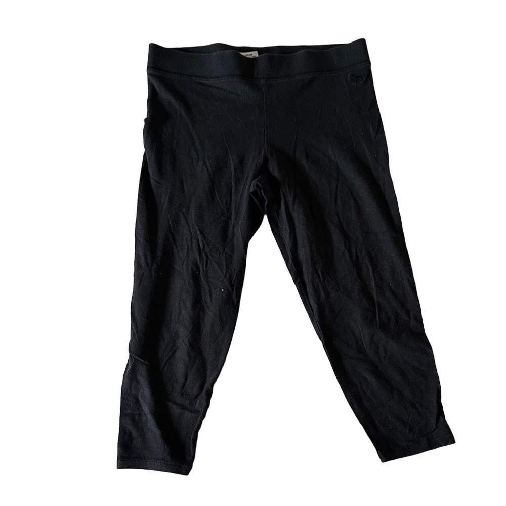 VICTORIA’S SECRET PINK BLACK CROP LEGGINGS